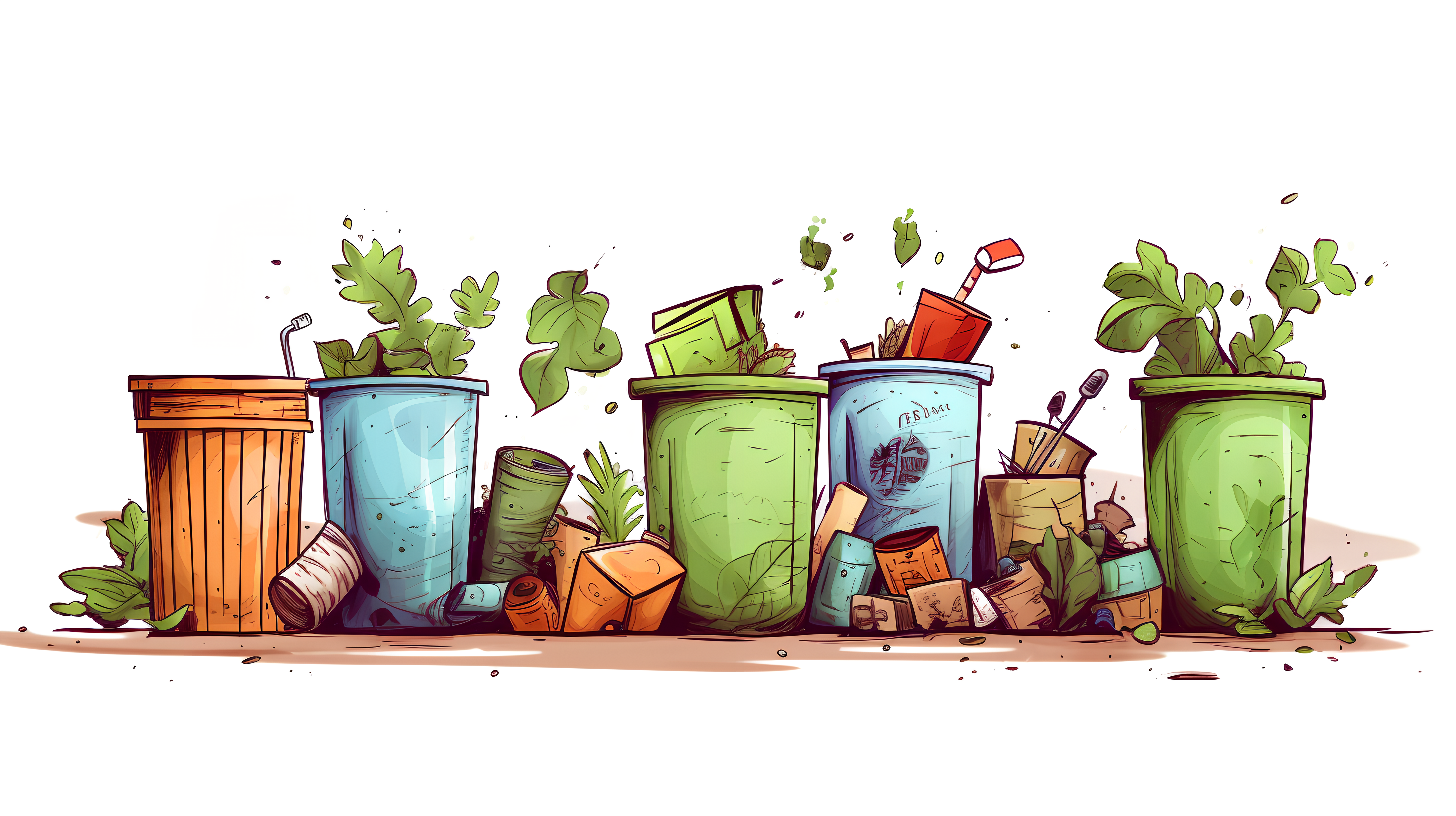 高清手绘垃圾分类环保插画.png